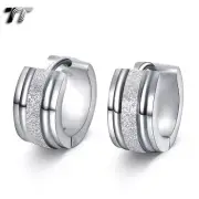 TRENDY TT Stainless Steel Thick Hoop Earrings (EH55)