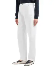 Emporio Armani Mid Rise Slim Barrel Leg Jeans in Solid White