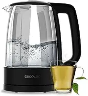 Cecotec ThermoSense 320 Clear Electric Kettle, 1.7 L, 2200 W, Borosilicate Glass, Light Indicator, 360° Base, Safety System, Quick Boiling, LED Light, Durable, BPA-Free