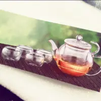 在飛比找蝦皮購物優惠-晶透耐熱玻璃茶具組 一壺4杯