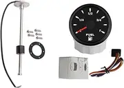 ELING 0-190ohm Fuel Level Meter Gauge 52mm with 7 Colors Backlight with Fuel Level Sending Unit Sender 450mm Long 5-Hole Assembly for Car Scooter