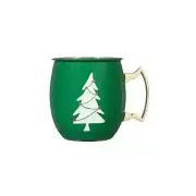(2)Holiday Time Stainless Steel Green 20 Fluid Ounce Capacity Moscow Mule Mug