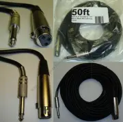 50ft XLR~1/4"Mono Professional Microphone Audio Cable/Cord 3pin~6.3mm TS $SHdisc