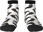 [JBYJBX] Dogs Print Adult Socks Womens Mens Workout Thermal Cozy All-Season Gift Holiday Articles Use, 3 Black, One Size