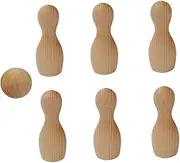 KICHOUSE 1Set Mini Bowling for Wooden Toss Sports for Games Family Activity Fun Learning Plaything Safe Beech Material Pins Ball