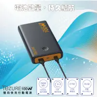 在飛比找momo購物網優惠-【TeZURE】25000mAh 120W輸出 2C1A 3