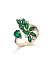 Bloomingdale's Fine Collection Emerald & Diamond Wrap Ring in 14K Yellow Gold