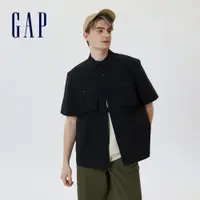 在飛比找蝦皮商城優惠-Gap 男裝 Logo短袖襯衫-黑色(663416)