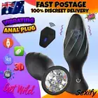 Vibrating Anal Vibrator Butt Plug Remote Control Prostate Massager Gem Sex Toy