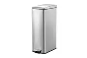 Small Garbage Can Rubbish Pedal Bin Recycling Trash Waste Stainless Steel Rectangular Trashcan Soft Closing Kitchen House Indoor 20L