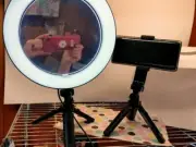 10" LED Selfie Ring Light W/3 Light Modes,2 Tripods& Cell Phone Holder/Dimmable