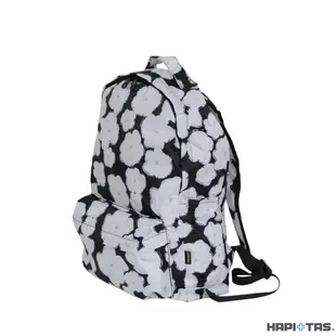 全新 免運 HAPI+TAS 日本原廠授權 可手提摺疊後背包 黑色塗鴉花朵 旅行袋 摺疊收納袋 購物袋