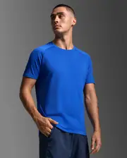 Aero Tee, 2XU, M, Surf/Silver Reflective, Male