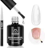 Beetles Gel Polish 5 in 1 Beetles Builder Gel 15ml Clear Builder Strengthener Gel with Detachable Liner Nail Brush for Beetles Builder Gel Nail Art Design Holiday