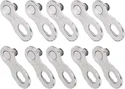 POENVFPO CANSUCC Bike Chain Link 6-12S Premium Steel Connecting Joints Durable Bike Chain Quick Release Buckle Silver 5 Pairs/Set (12S)