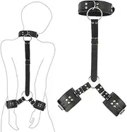BDSM Bondage Set,3 Pcs Restraint Leather Sex Toys Kit for Adult and Couples SM Games, Restraint Kits for Women and Couples (Black)