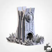 Tomb World Alien Tower 3d Printed Dice Tower Terrain for RPG Tabletop Wargaming