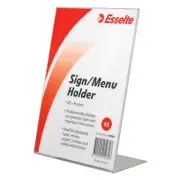 Esselte Slanted Portrait Sign Or Menu Holder A5 1.5mm Thick One Piece Display