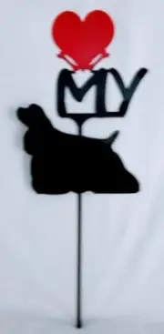 Cocker Spaniel Love(heart) Yard Sign Metal Silhouette Made in the USA