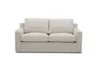BROOKE LOUNGE 2 SEATER SOFA COUCH SETTEE STONE FABRIC