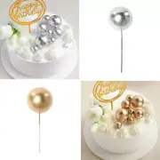 12 CAKE TOPPER Picks Faux Pearl Balls Cupcake Decorations Party Events Supplies