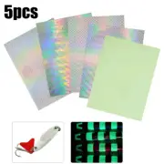 5x DIY Fishing Lure Sticker Holographic Adhesive Film Flash Tape Luminous Decal