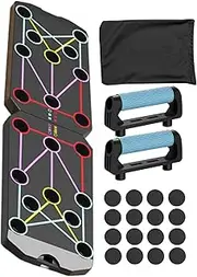 Foldable Push Up Board - Abdominal Chest Muscle Exercise Stand System | Portable Handle for Men and Women, Compact Home Gym Equipment for Full Body Workout, Perfect for Fitness Training