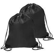 2 Pcs Drawstring Backpack Bags Sports Cinch Sack String Bags Drawstring Black