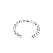 925 Sterling Silver Twisted Band Rope Adjustable Toe Ring Women Girls