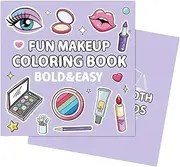 Cosmetics Coloring Book - Easy Makeup Color Book Picture Books,Simple and Big Illustrations Coloring Pages, Preschool Supplies 40 Sheets Color Book for Friends Family