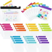 Sherr 29 Pcs Zippered Pill Pouch Bags Pill Pouch Set Reusable Pill Bag Clear Plastic Pill Bags Resealable Travel Medicine Organizer Travel Storage Pouches with Slide Lock for Small Items