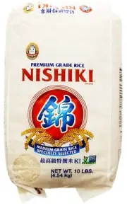Nishiki Premium Grade Sushi Rice White Medium Grain Rice 10 lbs (Pack of 1)