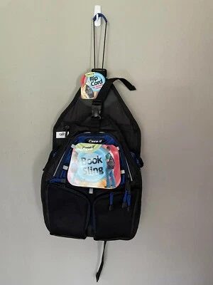 CASE It Book Sling Back Pack W/Cinch Padded NWT Multi Pockets Blue/Black