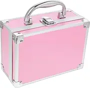 ASAKKURA Cosmetic Case Electric Toothbrush Aluminum Briefcase Lock Briefcase Makeup Train Case Portable Tool Case Travel Cord Organizer Travel Bag Instrument Case Aluminum Frame Pink