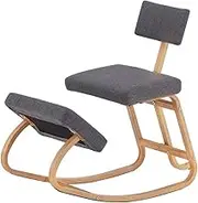 FMXQYH Ergonomic Kneeling Chairs, Balance Kneel Stool Rocking Kneeling Chair for Perfect, Posture Kids Chair with Backrest for Home & Office (Color : Gray)