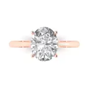 2.6ct Oval Cut Solitaire Engagement Anniversary Wedding Ring 14k Rose Gold