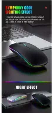 (Rechargable) Wireless 5.2 LED Slim Mouse for Tablet/iPad/Laptop/PC.