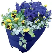 EMSCO Group Bloomers Railing Planter with Drainage Holes- 24” W- Cobalt Blue