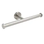 Round Brushed Nickel Double Toilet Roll Paper Holder Bracket Wall Tissue Rack