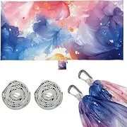 Watercolor Blue Red Abstract Hammocks for Camping with Hanging Rope Fabric Hammock for Outside Beach Patio Garden