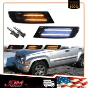 For 2005-2007 Jeep Liberty Smoke Front Bumper Switchback LED Paking Signal Light (for: Jeep)