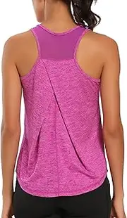 [Dawnrole] Workout Tank Tops Women Gym Sport Sleeveless Running Tops Yoga Shirts