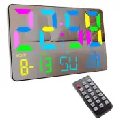 Digital Wall Clock Large Display, 11.2Inch Rainbow LED Clock with Date,4974