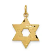 Sterling Silver Gold-Tone Engraved Jewish Star Pendant