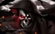 Anime artwork skull red eyes glowing fantasy art ainz Playmat Gaming Mat Desk