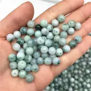 100pcs Natural Grade A Jade Spotted Green Jadeite 7mm Beads Loose Bead Jewelry