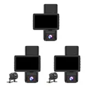 170 Degree Wide 3 Lens Car Dashcam Recorders Supports Up to 32GB Card