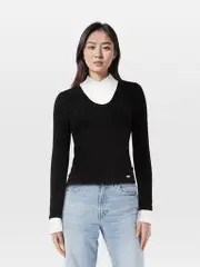 Layered Shirt & Sweater Rome Pullover Top
