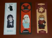 RARE 3 GAME OF THRONES Bookmarks TYRION Jon Snow STARK Song of Ice Fire KAHLEESI