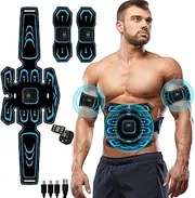 Queath EMS Muscle Stimulator Training Device, Smart Fitness Device, Abdominal Muscle Training Machine, Wireless Portable Abdominal Belt Muscle Building ABS/Abdomen/Arm/Leg